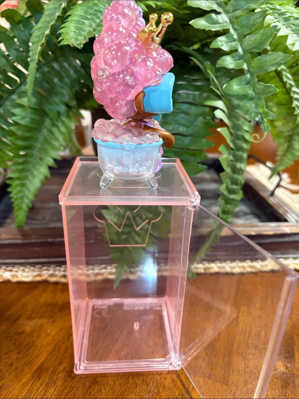Pink Bubble Bath Character Figurine with Blue Snorkel